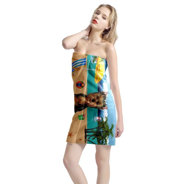 Gearhumans 3D Yorkshire Terrier Dog Custom Beach Towel GW120525 Towel