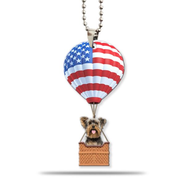 Gearhumans 3D Yorkshire Terrier In Hot Air Balloon Custom Car Hanging GW2605214 Car Hanging Car Hanging/1 Pack 