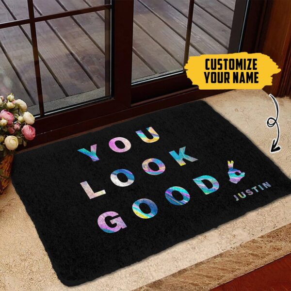 Gearhumans 3D You Look Good Holographic Custom Name Doormat GO11062120 Doormat