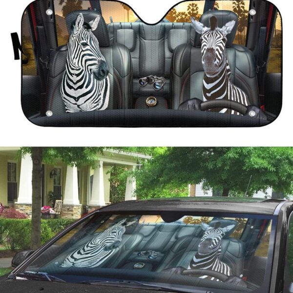 gearhumans 3D Zebra Custom Car Auto Sunshade GS06072 Auto Sunshade