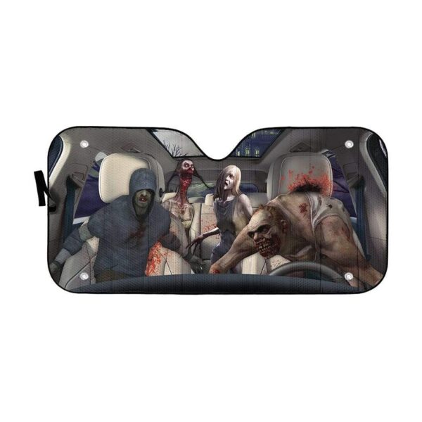 gearhumans 3D Zombies Left 4 Dead Custom Car Auto Sunshade Custom Car Auto Sunshade GL210717 Auto Sunshade 57''x27.5'' 