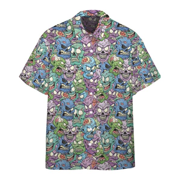 Gearhumans 3D Zombies Want Your Brrraaaiiinnsss Custom Hawaii Shirt GO24062119 Hawai Shirt Hawai Shirt S 