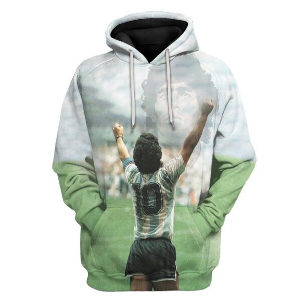 Gearhumans Bearbubble 3D Maradona Tribute Custom Tshirt Hoodie Apparel BK26111 3D Apparel Hoodie S 