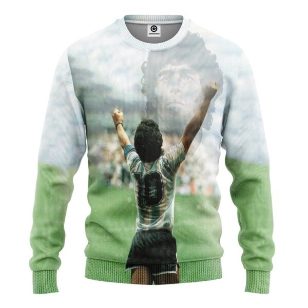 Gearhumans Bearbubble 3D Maradona Tribute Custom Tshirt Hoodie Apparel BK26111 3D Apparel Long Sleeve S