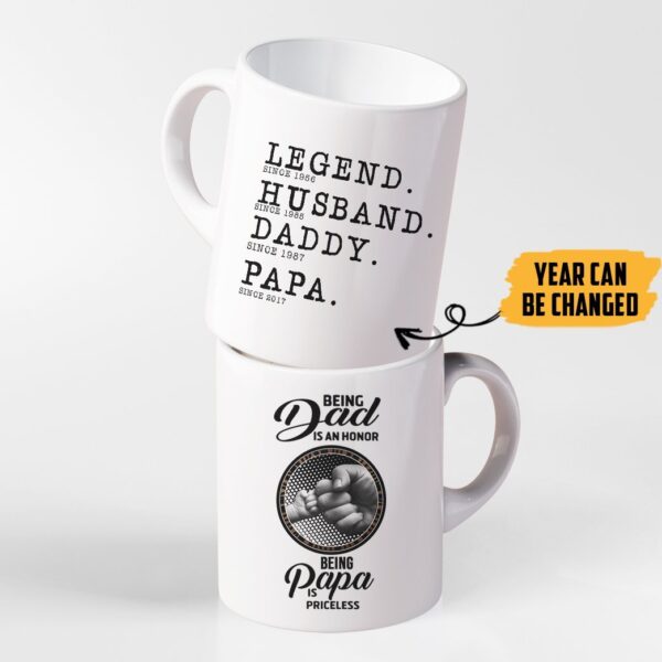 Gearhumans [Best Gift For Father's Day] 3D Being Dad And Papa Fathers Day Gift Custom Name Mug GS090418 Mug