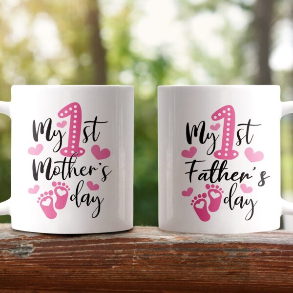 Gearhumans [Best Gift For Father's Day] 3D Combo My 1st Mother & FatherDay Custom Name & Custom Number Mug GV26031 Mug