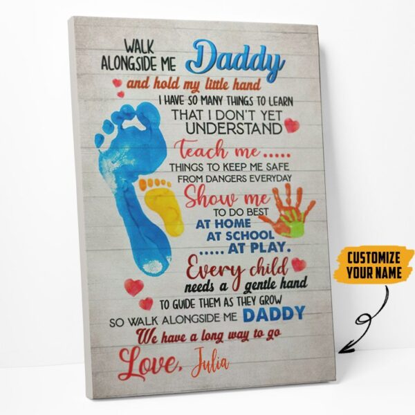 Gearhumans [Best Gift For Father's Day] 3D Dad And Me Happy Mothers Day Custom Name Canvas GS15042146 Canvas