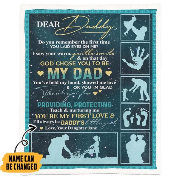 Gearhumans [Best Gift For Father's Day] 3D Dear Daddy Happy Fathers Day Custom Name Blanket GS130433 Blanket Blanket M(51''x59'') 