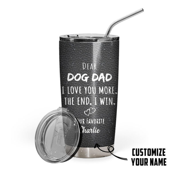 Gearhumans [Best Gift For Father's Day] 3D Dear Dog Dad Fathers Day Gift Custom Name Tumbler German Shepherd Dog GS1904211 Tumbler Long 20oz