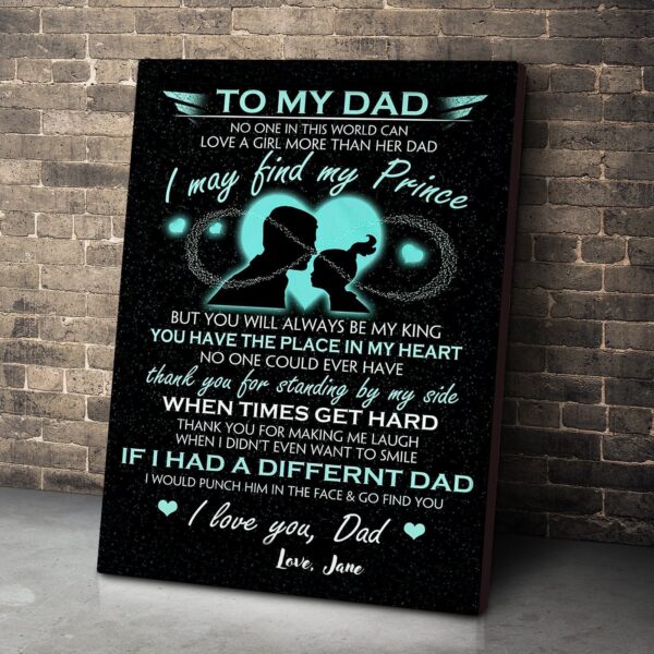 Gearhumans [Best Gift For Father's Day] 3D From Daughter To Dad Custom Name Canvas GS130434 Canvas 