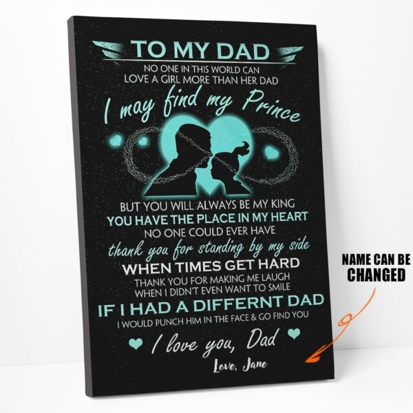 Gearhumans [Best Gift For Father's Day] 3D From Daughter To Dad Custom Name Canvas GS130434 Canvas