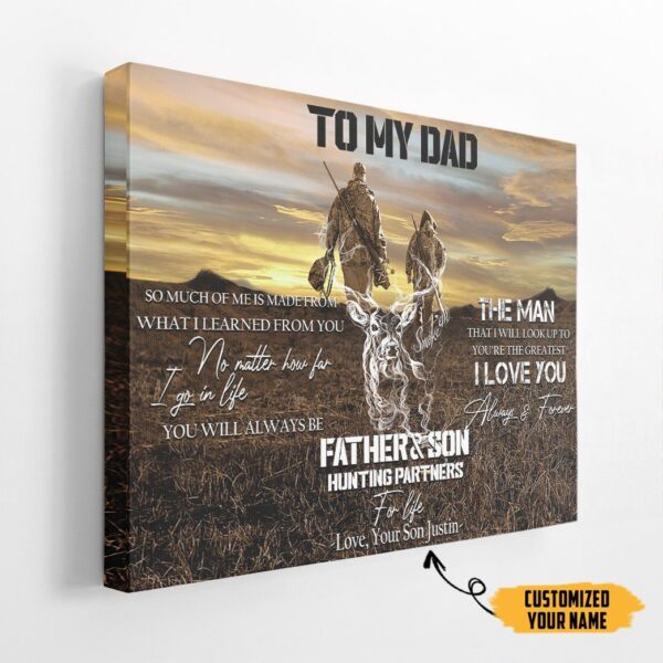 Gearhumans [Best Gift For Father's Day] 3D Happy Fathers Day Gift To My Dad Custom Name Canvas GO16042120 Canvas
