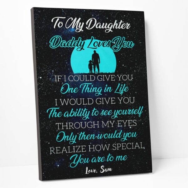 Gearhumans [Best Gift For Father's Day] 3D Happy Mothers Day Gift To My Daughter Custom Name Canvas GO080410 Canvas