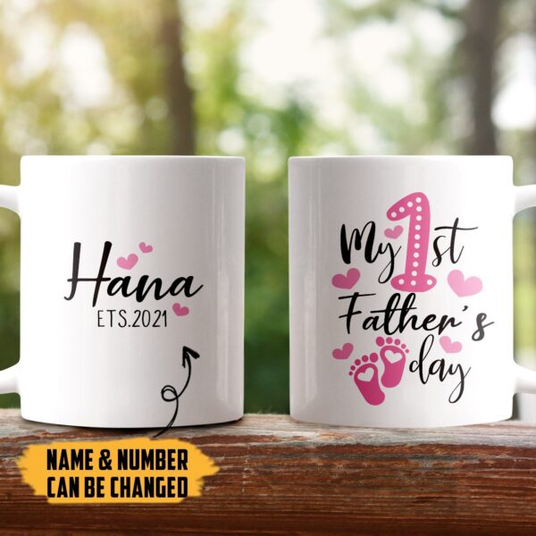 Gearhumans [Best Gift For Father's Day] 3D My 1st Father Day Custom Name Mug GV24039 Mug
