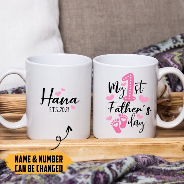 Gearhumans [Best Gift For Father's Day] 3D My 1st Father Day Custom Name Mug GV24039 Mug