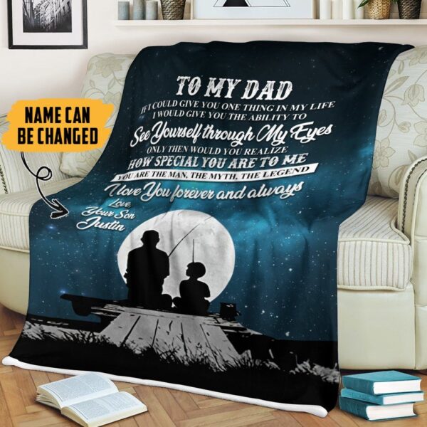 Gearhumans [Best Gift For Father's Day] 3D My Dad The Legend Happy Fathers Day Custom Name Blanket GS15042142 Blanket