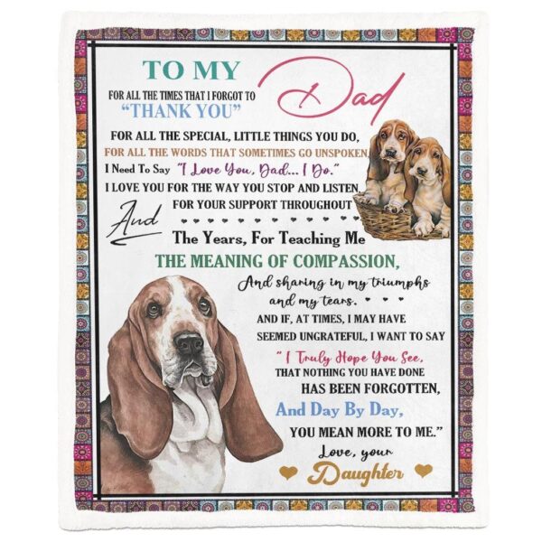 Gearhumans [Best Gift For Father's Day] 3D To Dog Dad Happy Fathers Day Blanket GS150438 Blanket Blanket M(51''x59'') 