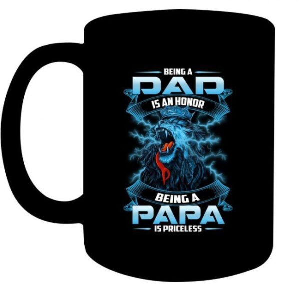 Gearhumans [Best Gift For Father's Day] Gearhuman 3D Being A Papa Is Priceless Lion Fathers Day Gift Custom Name Mug GW220310 Mug 11oz