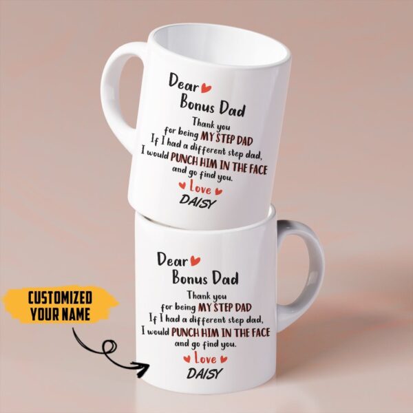 Gearhumans [Best Gift For Father's Day] Gearhuman 3D Dear Bonus Dad Fathers Day Gift Custom Name Mug GW25037 Mug