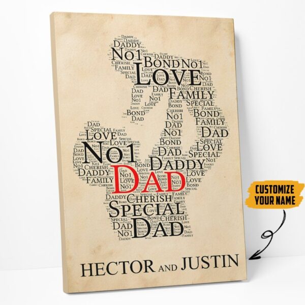 Gearhumans [Best Gift For Father's Day] Gearhuman 3D Happy Fathers Day Gift Custom Name Canvas GO250318 Canvas