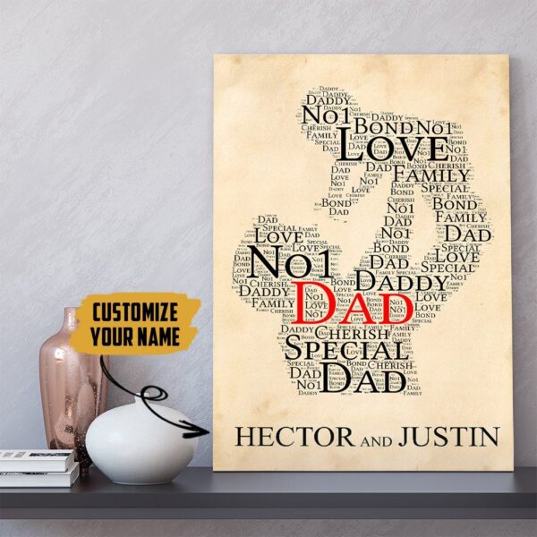 Gearhumans [Best Gift For Father's Day] Gearhuman 3D Happy Fathers Day Gift Custom Name Canvas GO250318 Canvas