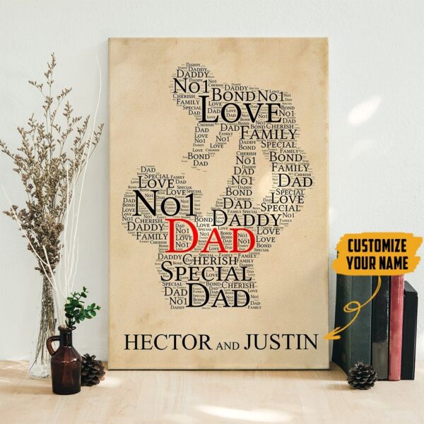 Gearhumans [Best Gift For Father's Day] Gearhuman 3D Happy Fathers Day Gift Custom Name Canvas GO250318 Canvas