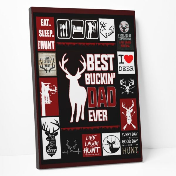 Gearhumans [Best Gift For Father's Day] Gearhuman 3D Happy Mothers Day Best Buckin' Dad Ever Canvas GO25036 Canvas