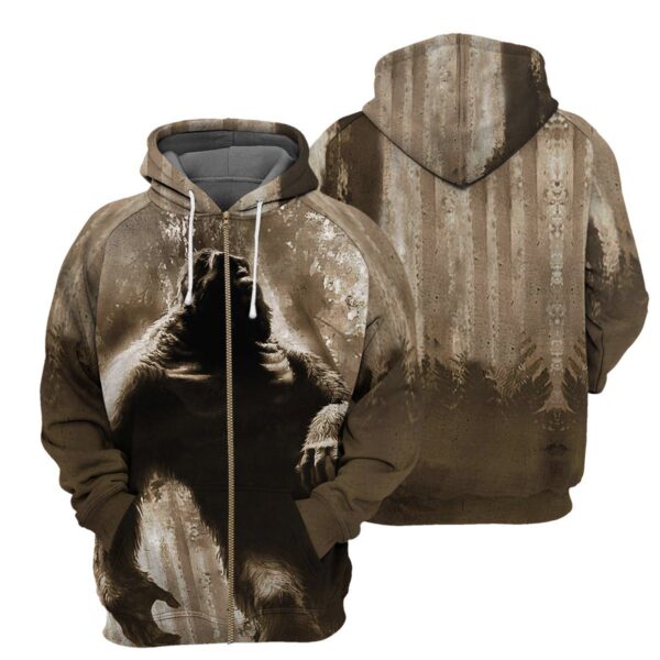 Gearhumans Bigfoot - 3D All Over Printed Shirt shirt 3D Apparel ZIP HOODIE S 