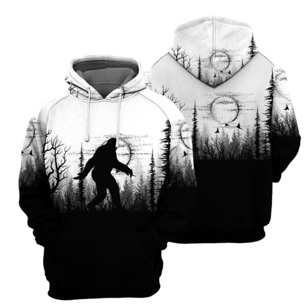 Gearhumans Bigfoot Black And White - 3D All Over Printed Shirt shirt 3D Apparel HOODIE S