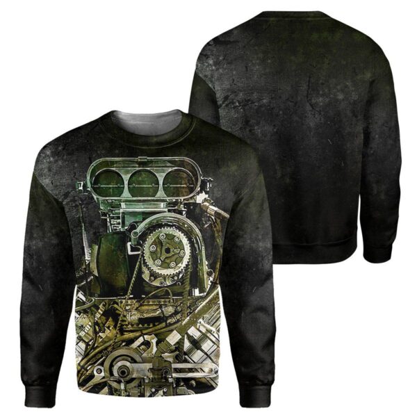 Gearhumans Black Drag Racing - 3D All Over Printed Shirt shirt 3D Apparel LONG SLEEVE S