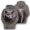 Gearhumans British Shorthair Cat - 3D All Over Printed Shirt ZG-ZHD22092014 3D Apparel HOODIE S