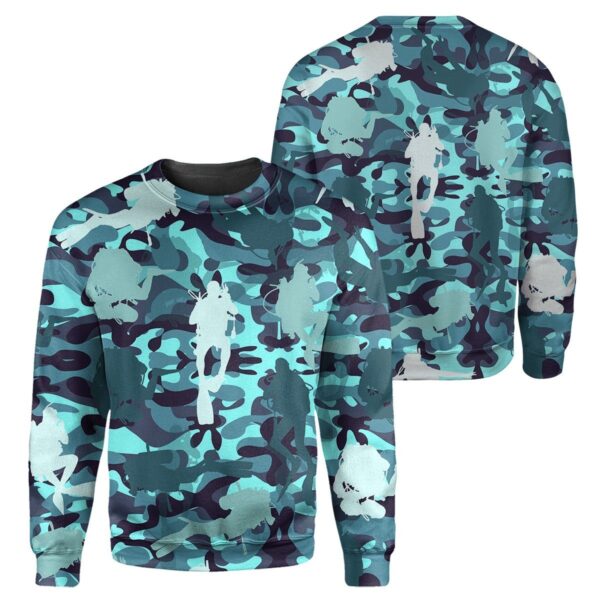 Gearhumans Camo Scuba Diving - 3D All Over Printed Shirt shirt 3D Apparel LONG SLEEVE S