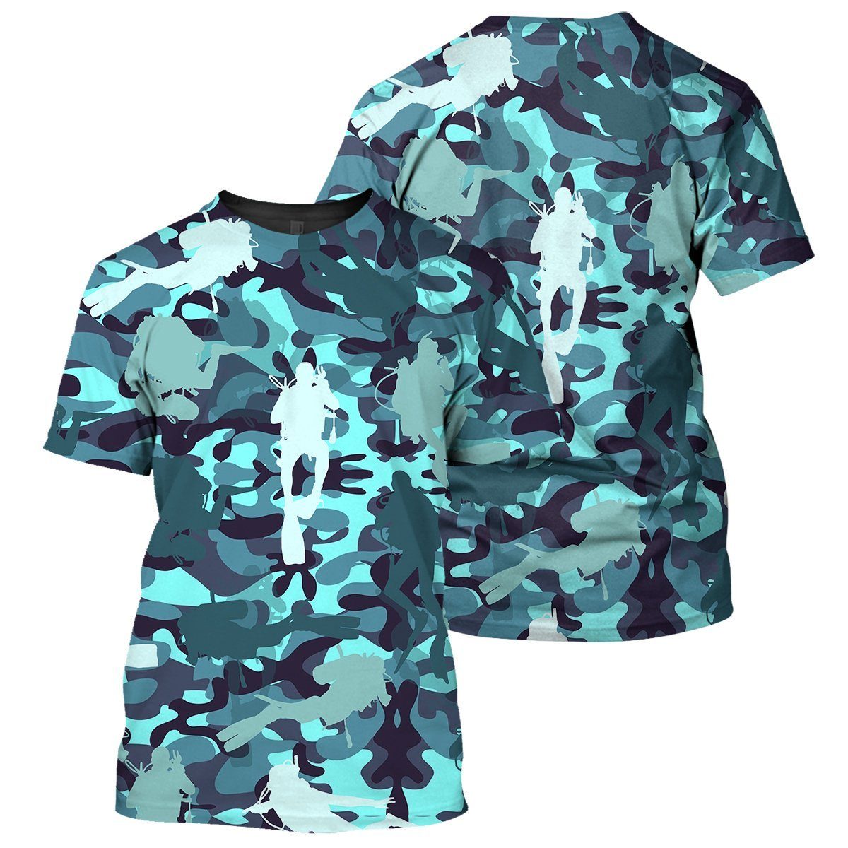 Gearhumans Camo Scuba Diving - 3D All Over Printed Shirt shirt 3D Apparel T-SHIRT S