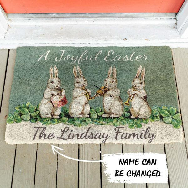 Gearhumans Gearhuman 3D A Joyful Easter Custom Name Doormat GW160323 Doormat