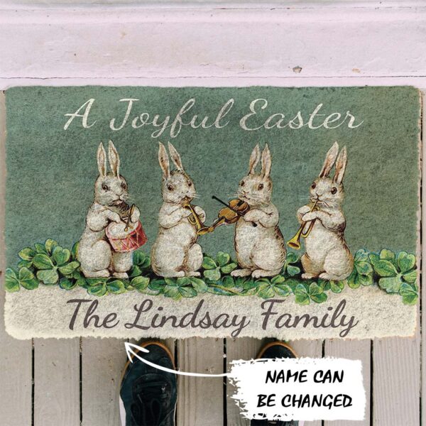 Gearhumans Gearhuman 3D A Joyful Easter Custom Name Doormat GW160323 Doormat