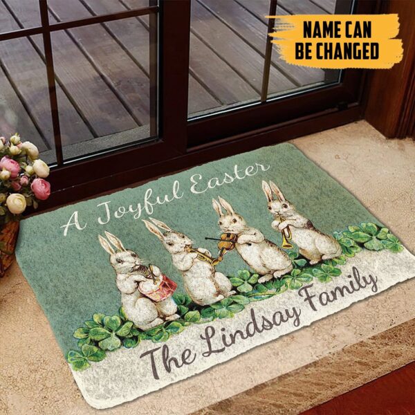 Gearhumans Gearhuman 3D A Joyful Easter Custom Name Doormat GW160323 Doormat