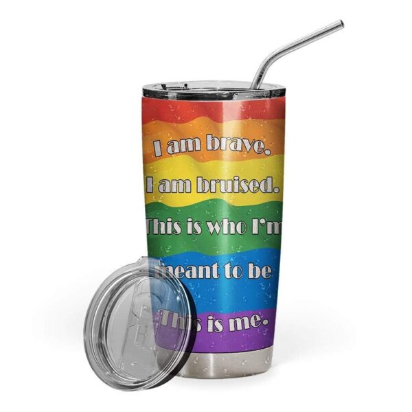 Gearhumans Gearhuman 3D America Rainbow Flag Custom Design Vacuum Insulated Tumbler GW02068 Glitter Tumbler 20oz/Glitter