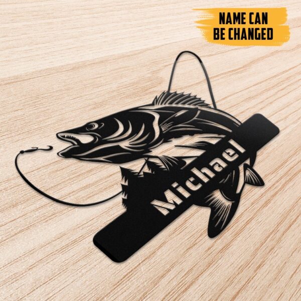 Gearhumans Gearhuman 3D Bass Fishing Custom Name Metal Sign GW160328 Metal Sign