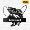 Gearhumans Gearhuman 3D Bass Fishing Custom Name Metal Sign GW160328 Metal Sign Metal Sign XS(8'x8')