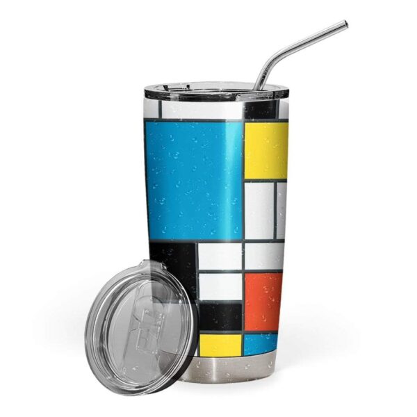 Gearhumans Gearhuman 3D Bauhaus Style Composition II in Red Yellow Blue Custom Design Vacuum Insulated Tumbler GV180820 Tumbler 20oz