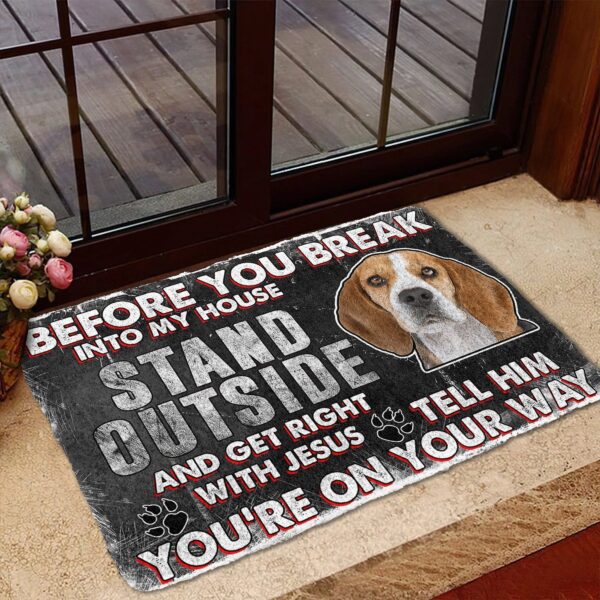 Gearhumans Gearhuman 3D Beagle Before You Break Into My House Custom Doormat GW010430 Doormat