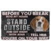 Gearhumans Gearhuman 3D Beagle Before You Break Into My House Custom Doormat GW010430 Doormat Doormat S(15,8''x23,6'')