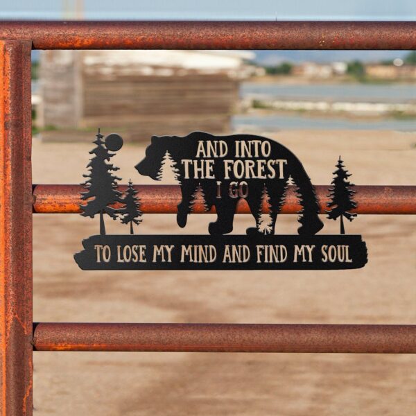 Gearhumans Gearhuman 3D Bear Camping Custom Metal Sign GW22036 Metal Sign