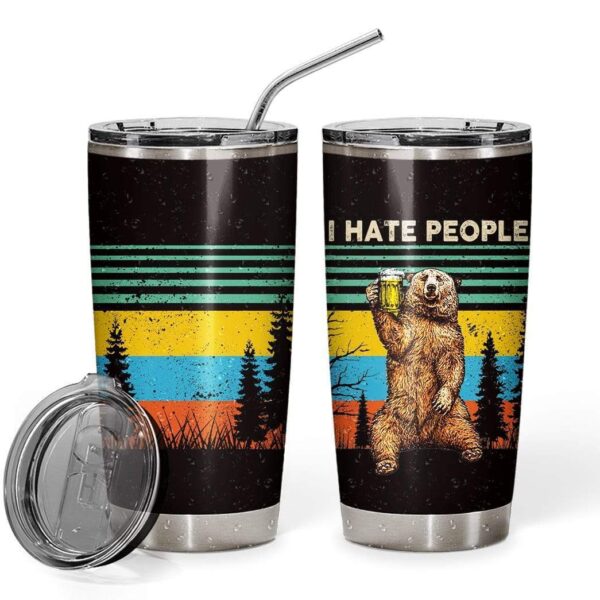 Gearhumans Gearhuman 3D Bear Custom Design Vacuum Insulated Glitter Tumbler GH25052 Glitter Tumbler