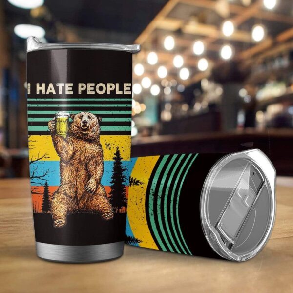 Gearhumans Gearhuman 3D Bear Custom Design Vacuum Insulated Glitter Tumbler GH25052 Glitter Tumbler