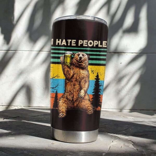 Gearhumans Gearhuman 3D Bear Custom Design Vacuum Insulated Glitter Tumbler GH25052 Glitter Tumbler