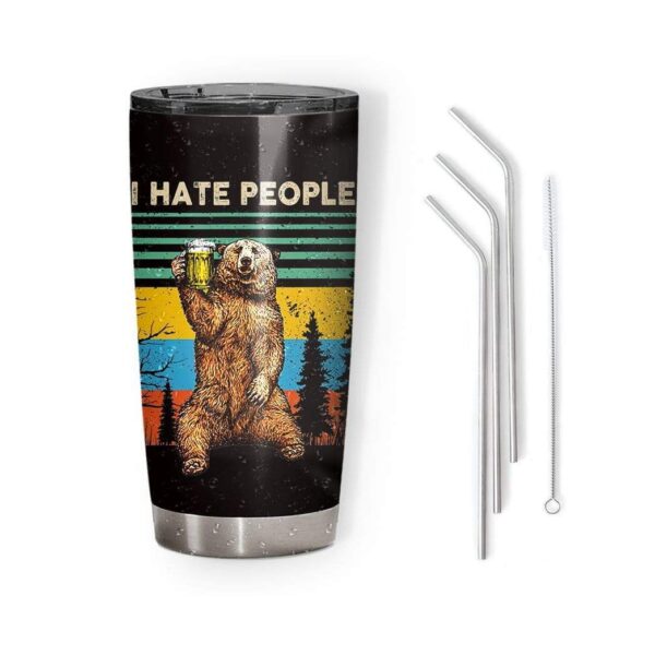 Gearhumans Gearhuman 3D Bear Custom Design Vacuum Insulated Glitter Tumbler GH25052 Glitter Tumbler