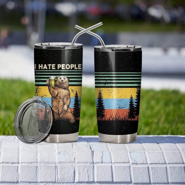 Gearhumans Gearhuman 3D Bear Custom Design Vacuum Insulated Glitter Tumbler GH25052 Glitter Tumbler