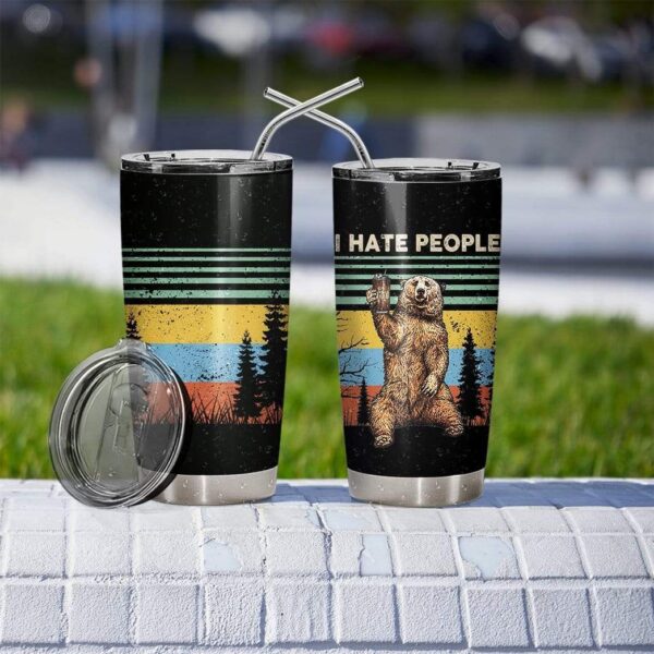 Gearhumans Gearhuman 3D Bear Custom Design Vacuum Insulated Glitter Tumbler GH25053 Glitter Tumbler