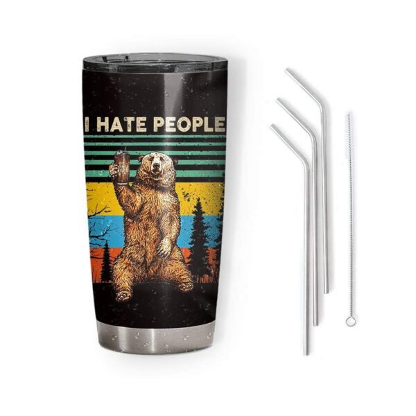 Gearhumans Gearhuman 3D Bear Custom Design Vacuum Insulated Glitter Tumbler GH25053 Glitter Tumbler